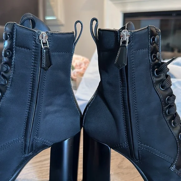 Prada Brushed leather and nylon booties fits size 5.5 / 36 EU black - Picture 15 of 17